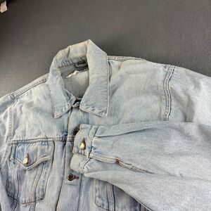 Wrangler Denim Jacket Men's L Blue Trucker Flap Pockets Vintage Y2K Light Wash